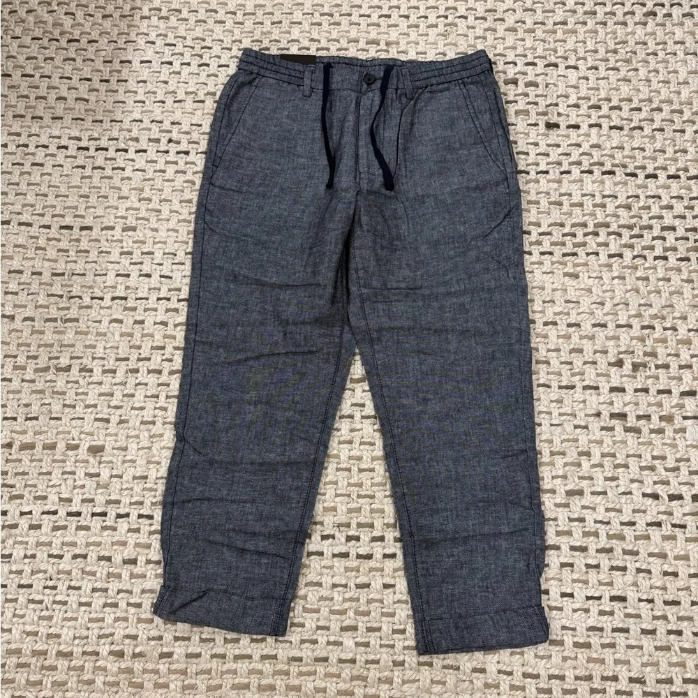 NWT Men’s BR Linen-Blend Mason Athletic-Tapered Fit Pants